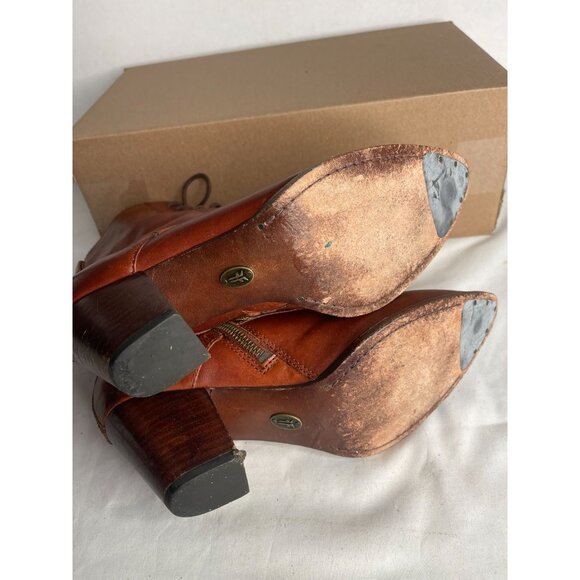 Frye Courtney Lace Up Boots Women's 8M Brown Leather Heeled - Picture 4 of 5